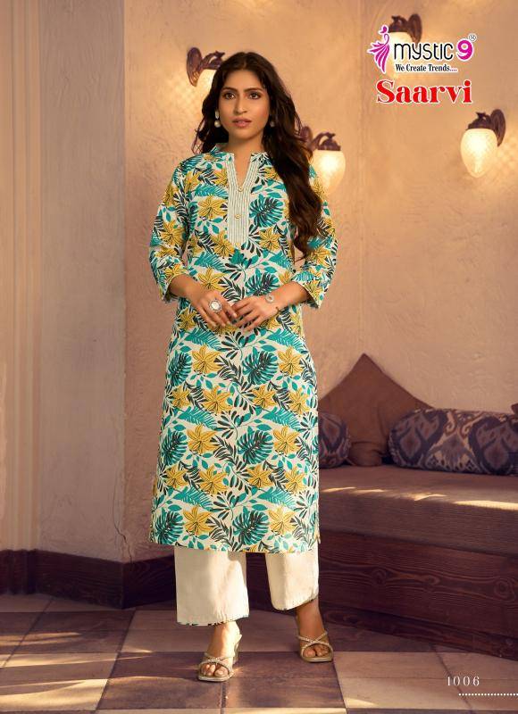 Mystic9 saarvi vol 1 coord set Latest kurti collections wholesale Mumbai
